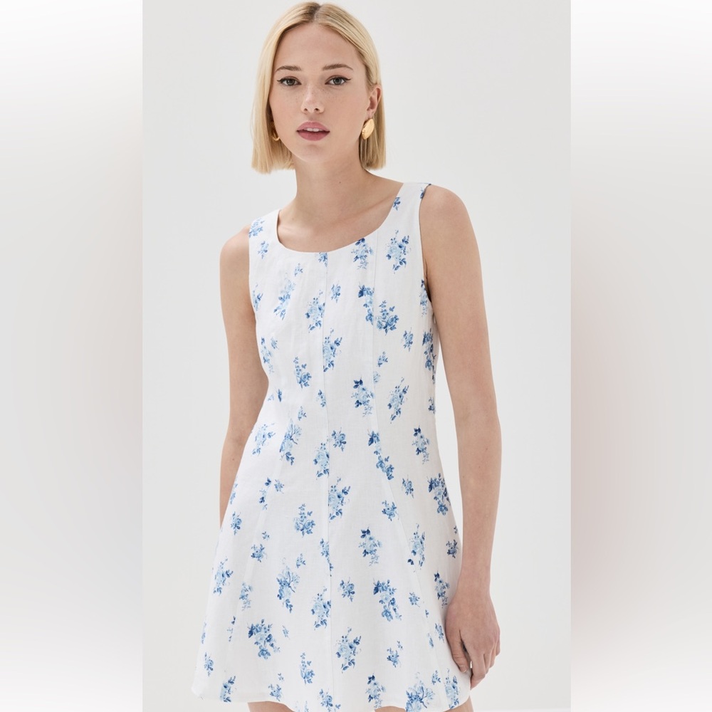 Reformation Blue Floral Mini Dress
